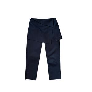Zara Trafaluc Navy Blue Wrap Skirt Overlay Cropped Trousers Size Medium